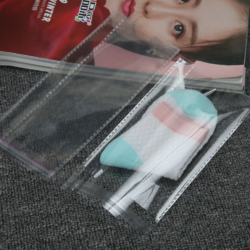 9.5*17 OPP儿童袜自粘袋袜子袋塑料袋包装袋透明袋12丝加厚棉袜包