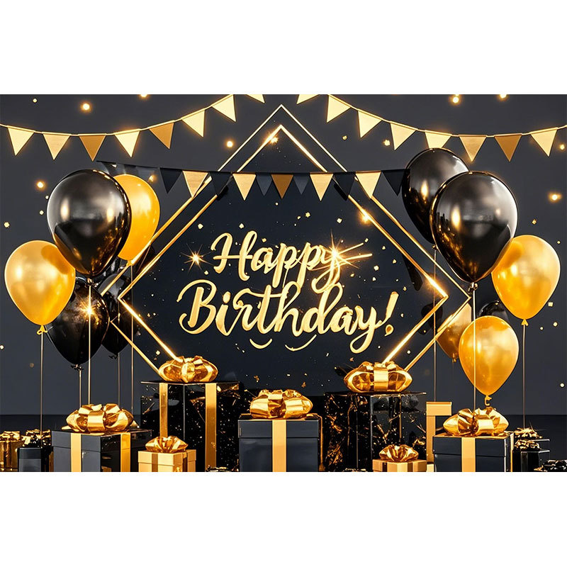 Fondo de fiesta con pancarta de feliz cumpleaños 2025, tela colgante para fotos con tema de cumpleaños, decoración fotográfica.