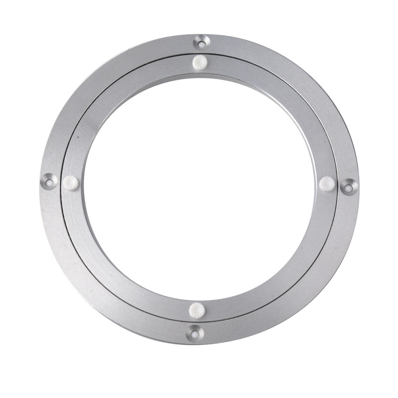 Mesa de comedor de aleación de aluminio mesa de comedor de hotel mesa de cristal silenciador placa giratoria bola sólida base redonda al por mayor