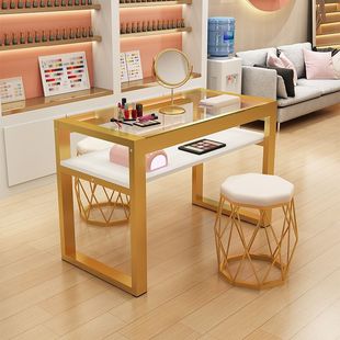 Nail Art Simple Japanese Style Shop Tempered Glass Table Double Single Combination Manicure Table Beauty Internet Celebrated Economy