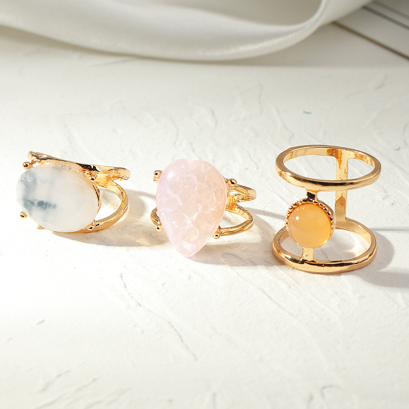 Simple Geometric Resin Ring Set display picture 5