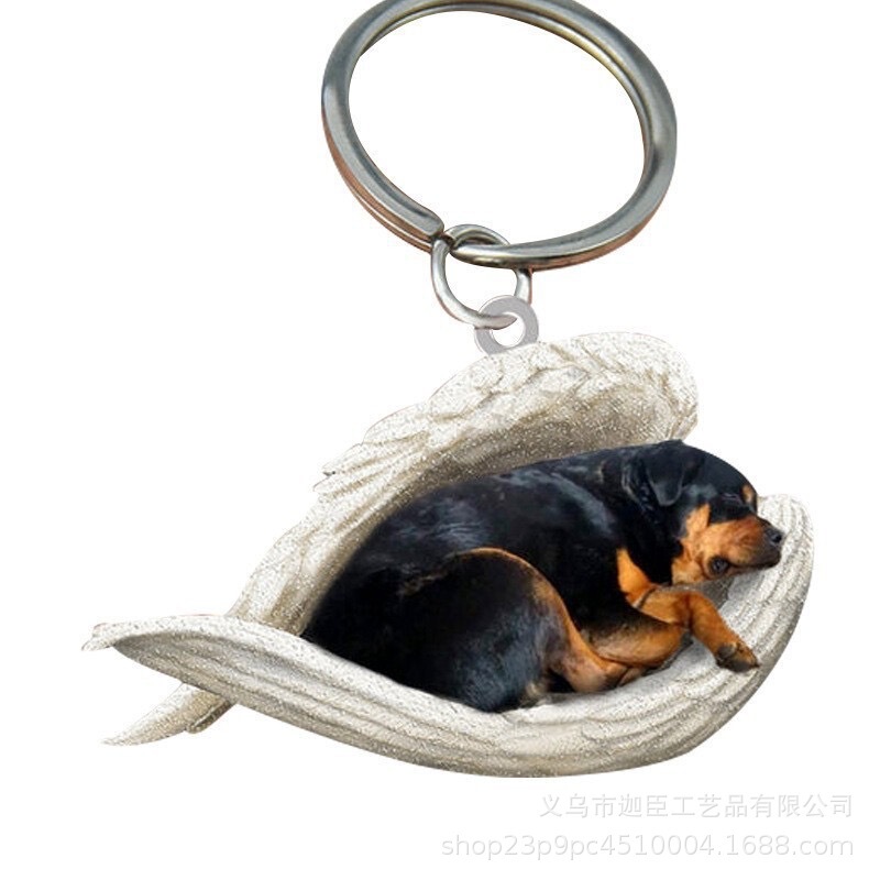 Independent Station Cross-border Personality Pet Cat Dog Sleeping Angel Pendant Car Hanging Tree Hanging Acrylic Keychain Christmas Independent Station Cross-border Personality Pet Cat Dog Sleeping Angel Pendant Car Hanging Tree Hanging Acrylic Keychain Christmas