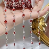Big red with diamonds (thick silver and high color retention)