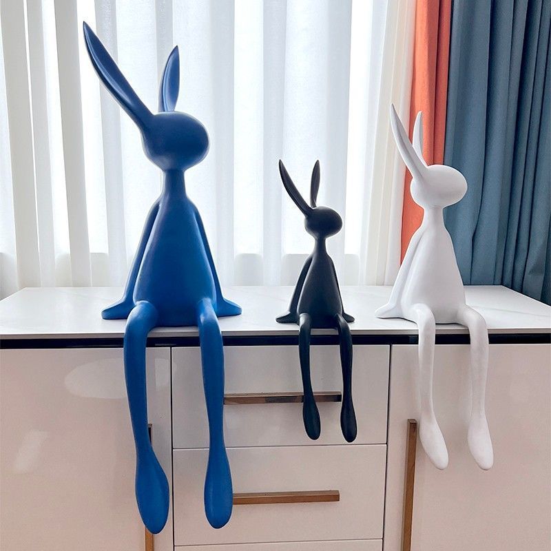 インターネット有名人の漫画の耳座っているウサギの装飾品モダンなモデルルームのリビングルームの玄関テレビキャビネットの家具|undefined
