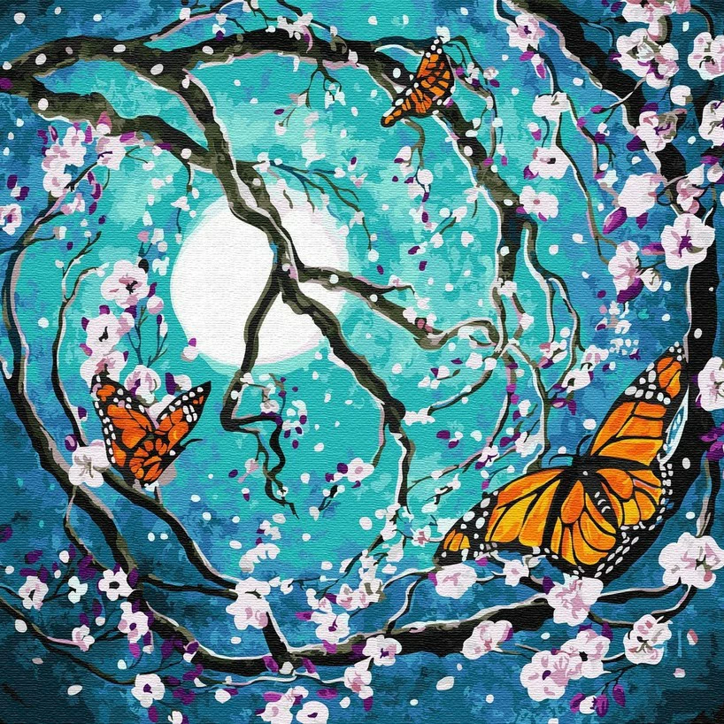5D diamond painting moonlight seaside reflection DIY round diamond full diamond embroidery scenery Amazon decorative painting 25-25