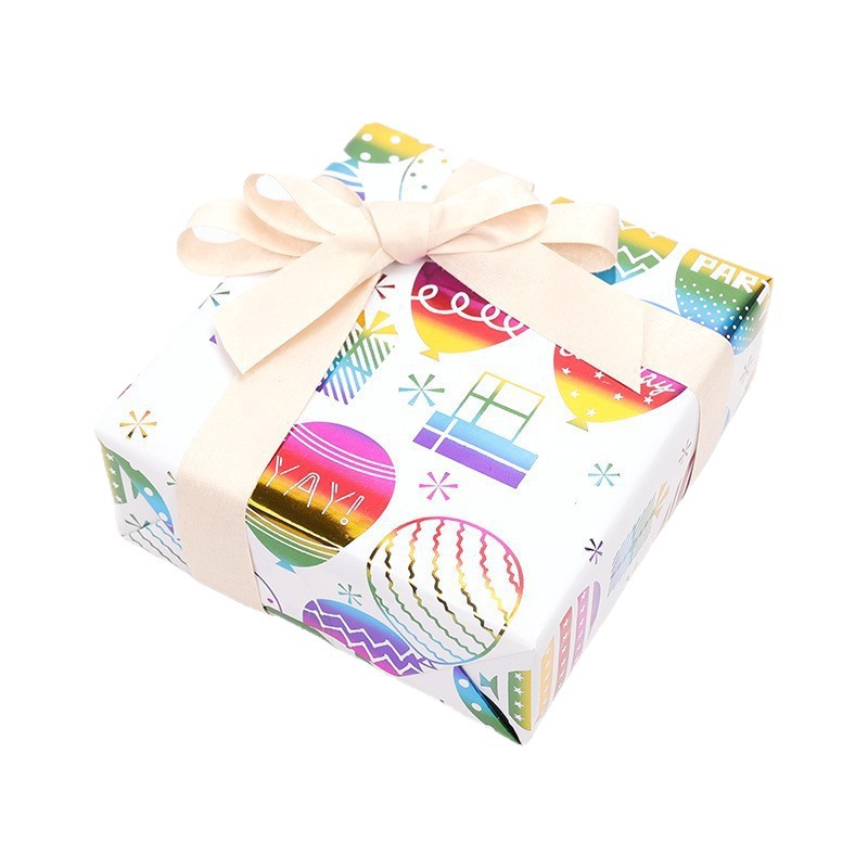 Transfronterizo Amazon para un paquete de regalos de cumpleaños de estampado de color colorido con líneas punteadas de papel de embalaje de regalo de amor