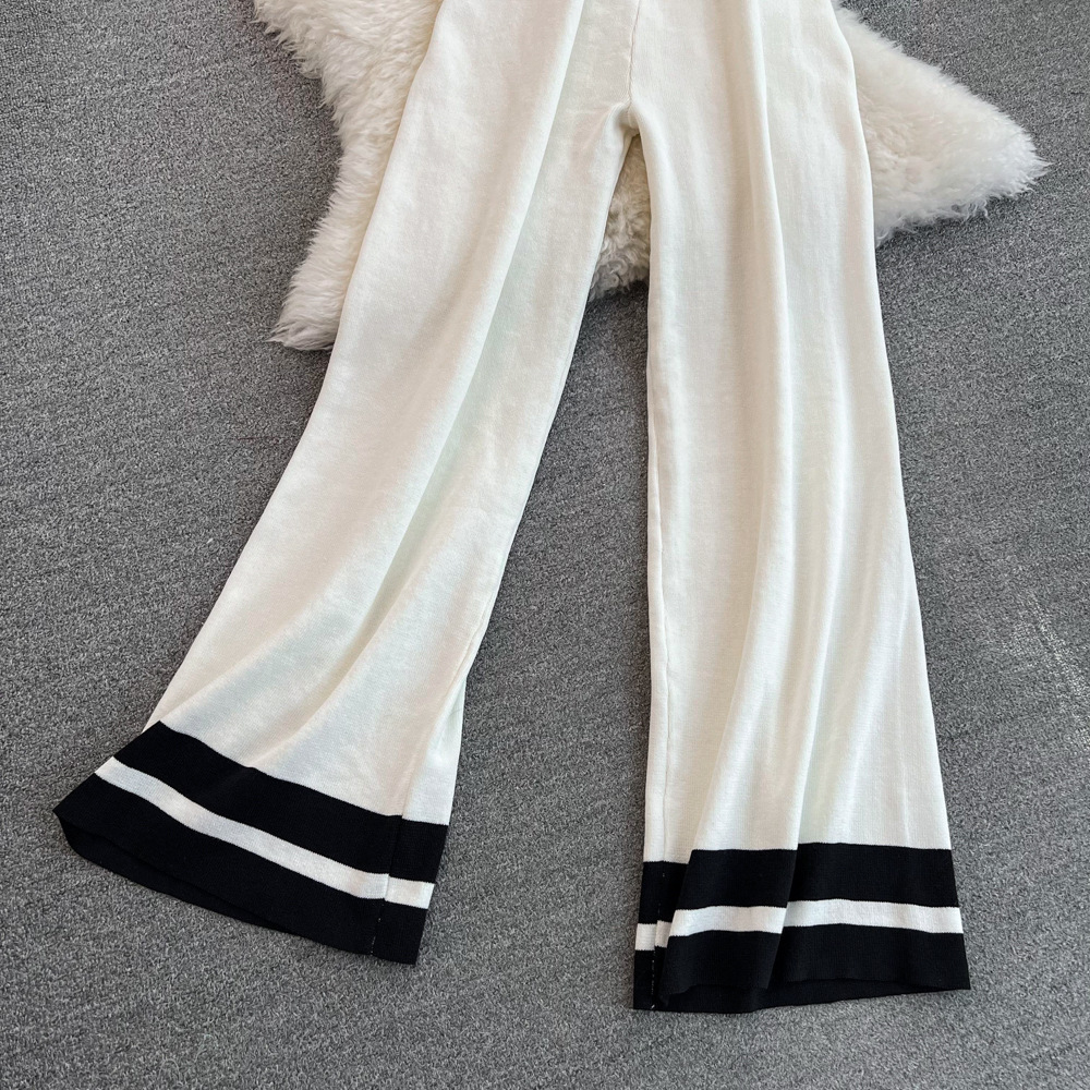 473g Weight Sleeveless Sleeve Length Polyester Fabric Type Pant Co-ord Set Sets Type 2 Pieces Set Quantity Daily Occasion Round Neck Neckline Loose Fit Type Stripe Pattern Summer Season Women's Gender Casual Style Daily Women's Casual Stripe Polyester Pant Co-ord Set Pants Sets 13