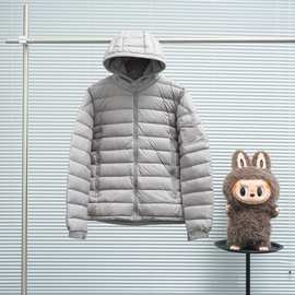 高品质跨境高端潮牌蒙家新款袖标连帽羽绒服外套时尚百搭男女同款