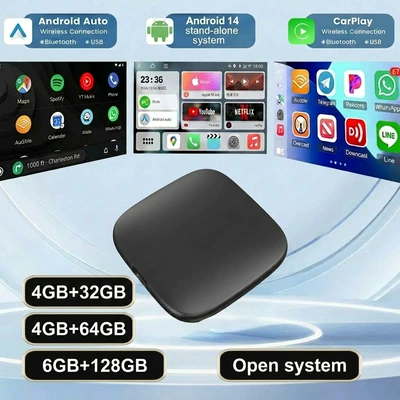 128g Wired to Wireless Carplay Android Box Smart Android Car Box