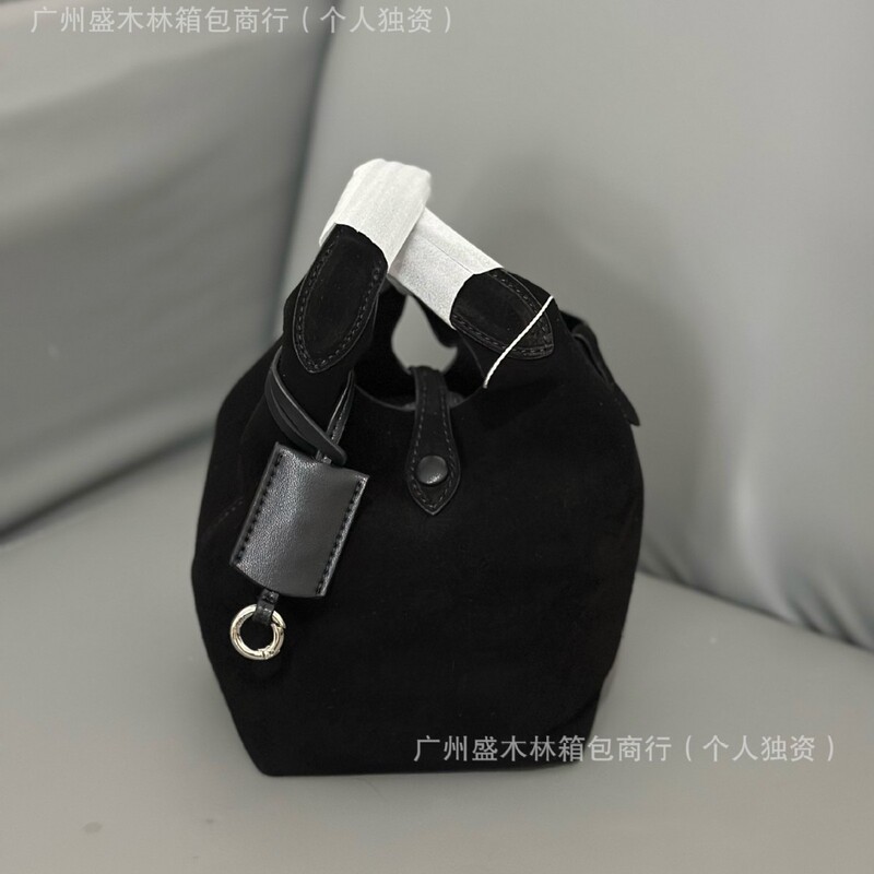 2025拉夫老钱风磨砂麂皮菜篮子跨境大容量复古水桶包手提斜挎女包|undefined