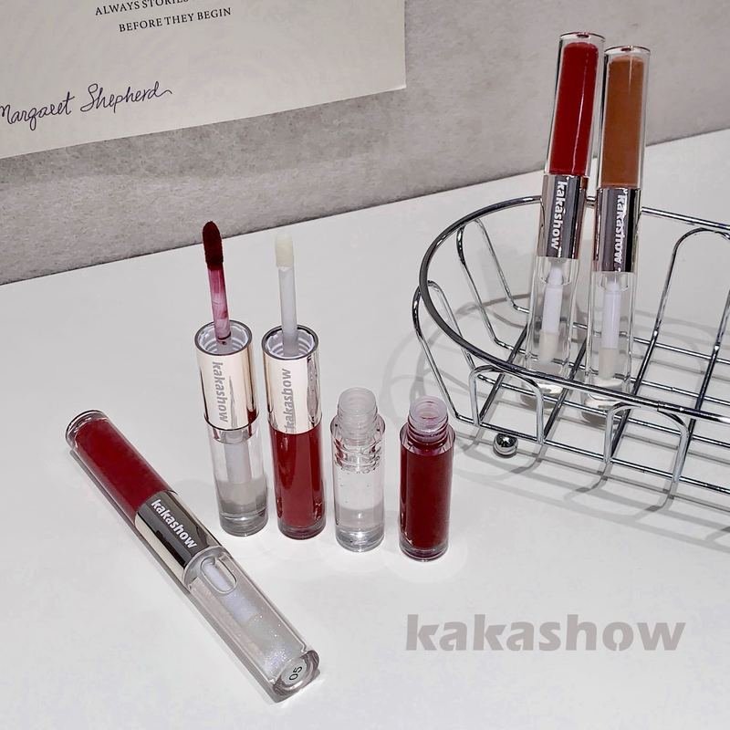 kakashow粉效双头唇釉裸色镜面水光唇蜜唇釉微醺淡妆伪素颜口红|undefined