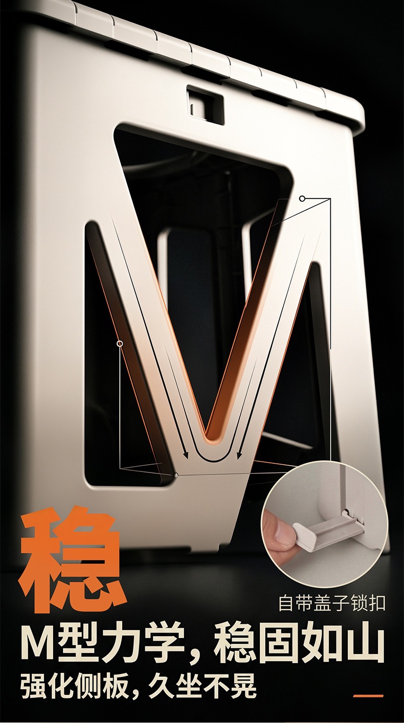 New cross-border folding toilet for car emergency, camping, portable odor-proof outdoor mobile toilet for adults