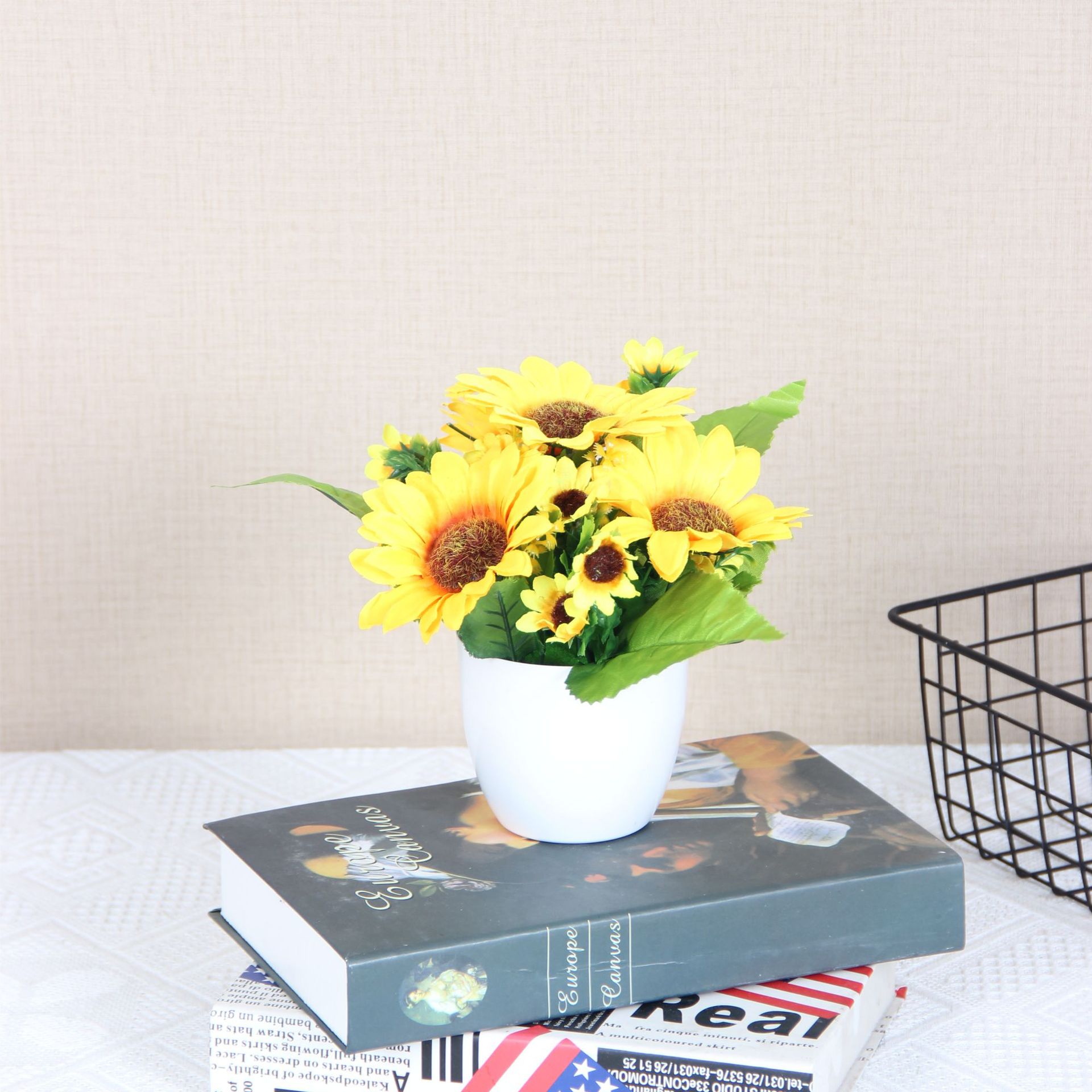 向日葵仿真花520男生禮物擺設客廳室內裝飾擺件花卉仿真花高檔