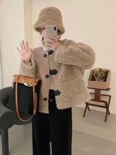 羊羔毛外套短款女小香风秋冬季加厚保暖仿獭兔毛毛绒外套小众大衣