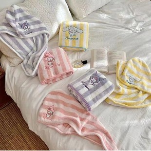 Melody Dry Hair Cap Coral Velvet Is More Absorbent Than Pure Cotton Bath Towel, Cartoon Dry Hair Towel, Sanrio Shower Cap