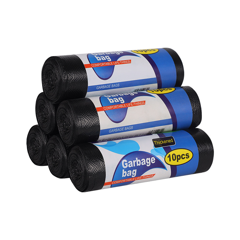Bolsas de basura negras grandes para el hogar engrosado comedor comercial no es fácil de romper grandes hoteles de boca plana gran basura al por mayor