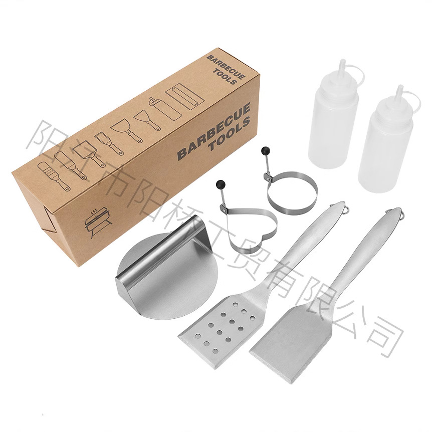 Amazon Hot sale acero inoxidable parrilla set BBQ al aire libre acampado hierro parrilla herramientas de hamburguesas de carne de hamburguesas de sopa