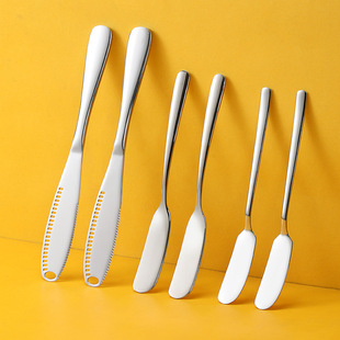 Butter Knife 304 Stainless Steel Butter Knife Butter Knife Spread Jam Bread Cheese Knife with Hole Spatula Export