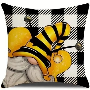 2024 estilo explosivo transfronterizo abeja festival flor linda funda de almohada Amazon lino impreso mesa de sala de estar bandera dormitorio image 7
