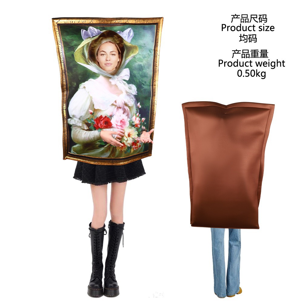 장미 꽃다발을 들고 있는 여인