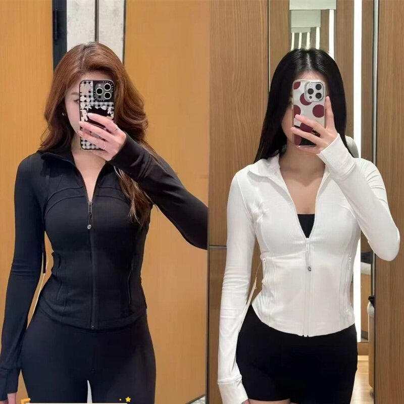 lulu original Define short jacket new yoga top for women, slim fit, elastic waist, slimming outerwear for running lulu original Define short jacket new yoga top for women, slim fit, elastic waist, slimming outerwear for running