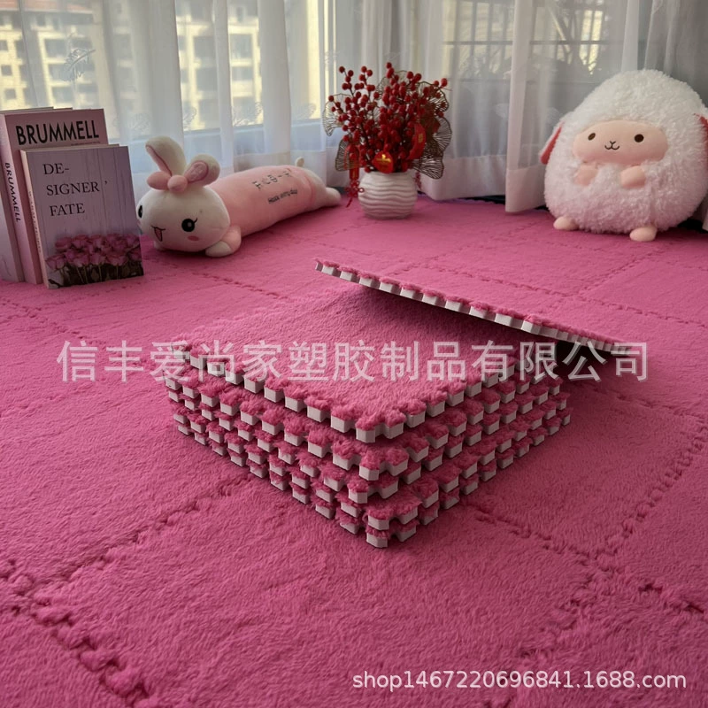 Плюшевые клетчатые пенопластовые плитки для пола 30x30x0.6 см для спальни/гостиной, противоскользящие, легкий уход