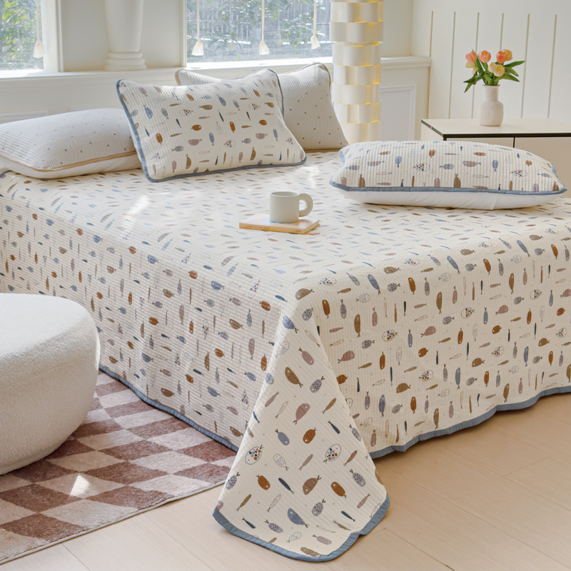 2025 nueva cubierta de cama de tatami de algodón de una sola pieza 2025 nuevo traje de tres piezas de sábanas antideslizantes de algodón universal de cuatro estaciones