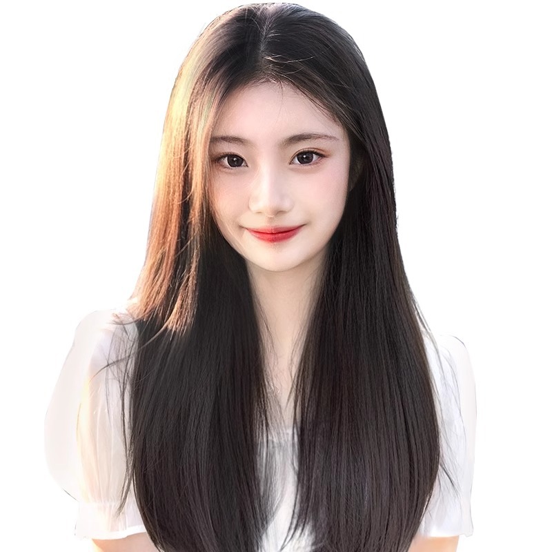 Pelucina de cabello para mujeres, cabello largo de una pieza para aumentar el cabello, cabello largo y recto invisible, cabello simulado sin marcas, extensión de cabello de tres piezas