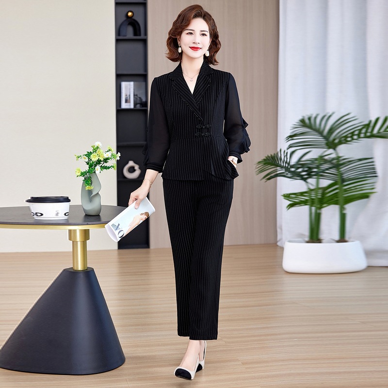Summer elegant thin shiffon set for elderly for mother's day