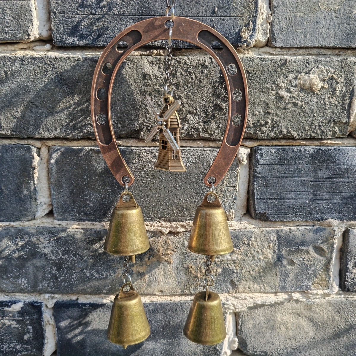 Grenzüberschreitender Verkaufsschlager: Metall-Weihnachtsglocke, Wandmontiertes Vintage-Windspiel aus Eisen, ideal für die Dekoration von Haus, Garten und Villa_voghion.com