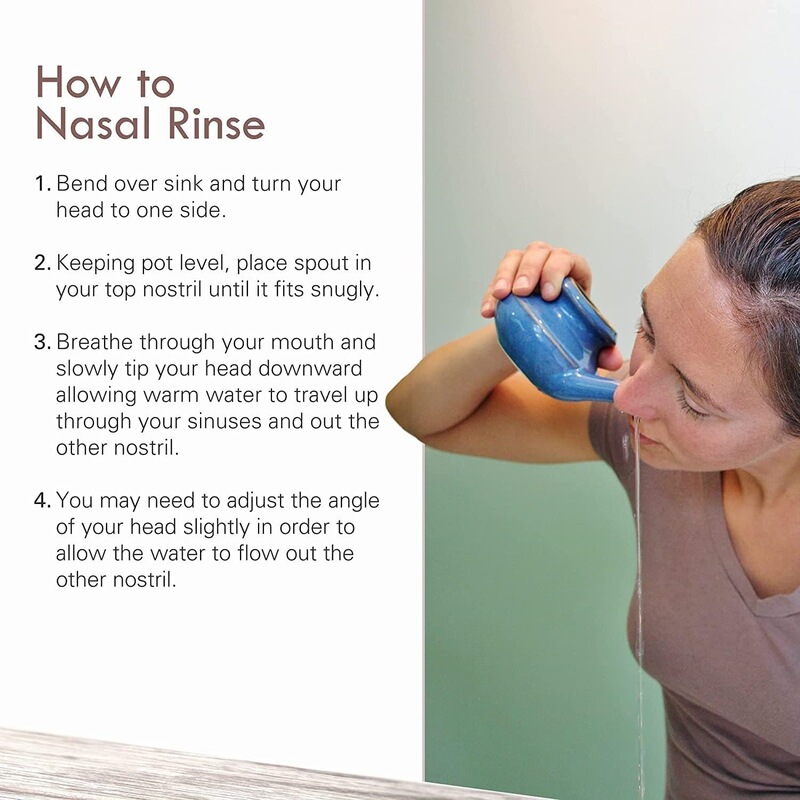 Handmade ceramic nasal wash pot, a household nasal irrigation device, yoga nasal cleansing cup, non-toxic and spill-proof nasal washer Handmade ceramic nasal wash pot, a household nasal irrigation device, yoga nasal cleansing cup, non-toxic and spill-proof nasal washer
