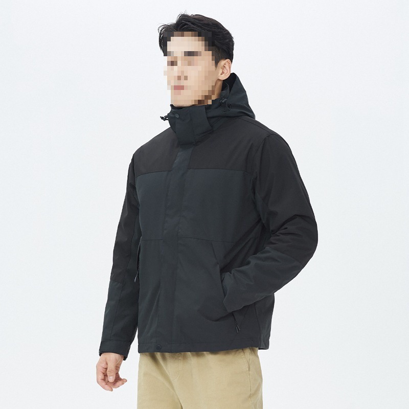 Pareja de protección de tres en uno para hombres otoño y invierno nuevos productos de moda encapuchados en línea rojo con el mismo traje de asalto masculino