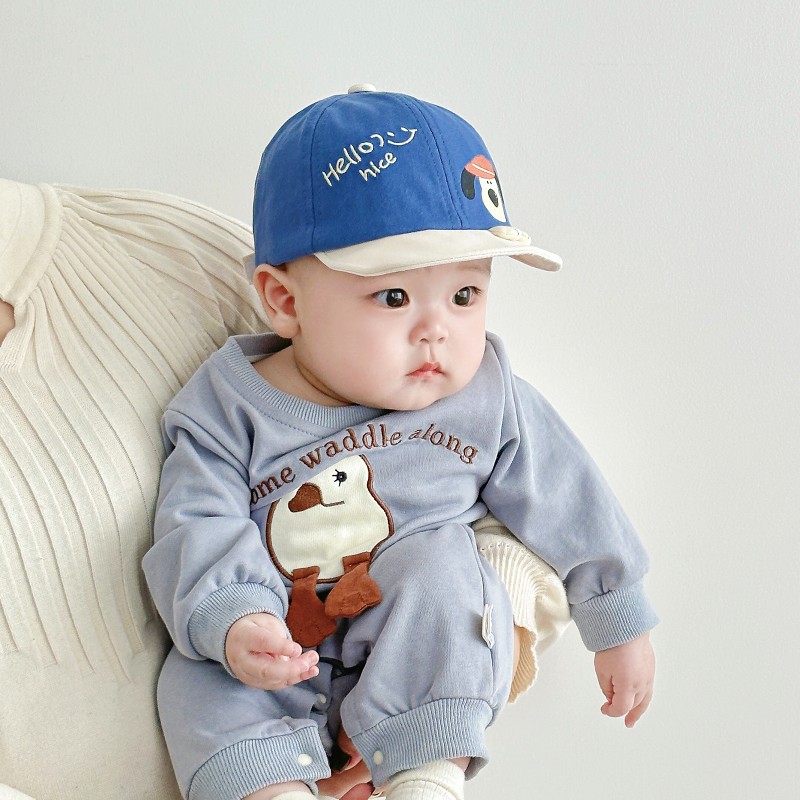 Sombreros para bebés primavera y otoño lindos dibujos animados perros suaves gorra de lengua primavera delgada gorra respirada para niños bebés