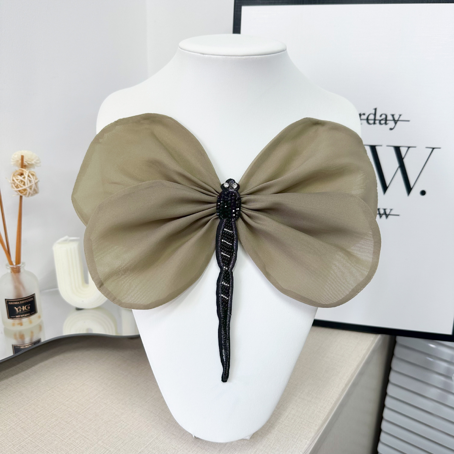 Cuello tridimensional cuentas dragón tela accesorios collar flores ropa infantil decoración vestido vestido vestido de baile vestido accesorios vestido image 3