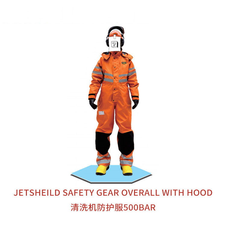 JETSHEILD 청소 기계 보호복 500BAR에는 장갑, 부츠, 안전 헬멧 등이 포함되지 않습니다.