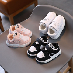 Children's sports shoes for boys and girls 2023 spring, autumn and winter Korean style boys' baby cotton shoes small white shoes toddler shoes