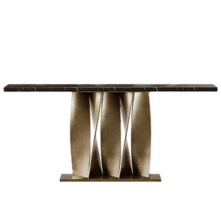 8V Italian Accessible Luxury Stainless Steel Strip Entrance Hall Entrance Corridor Wall Case Modern Marble End View