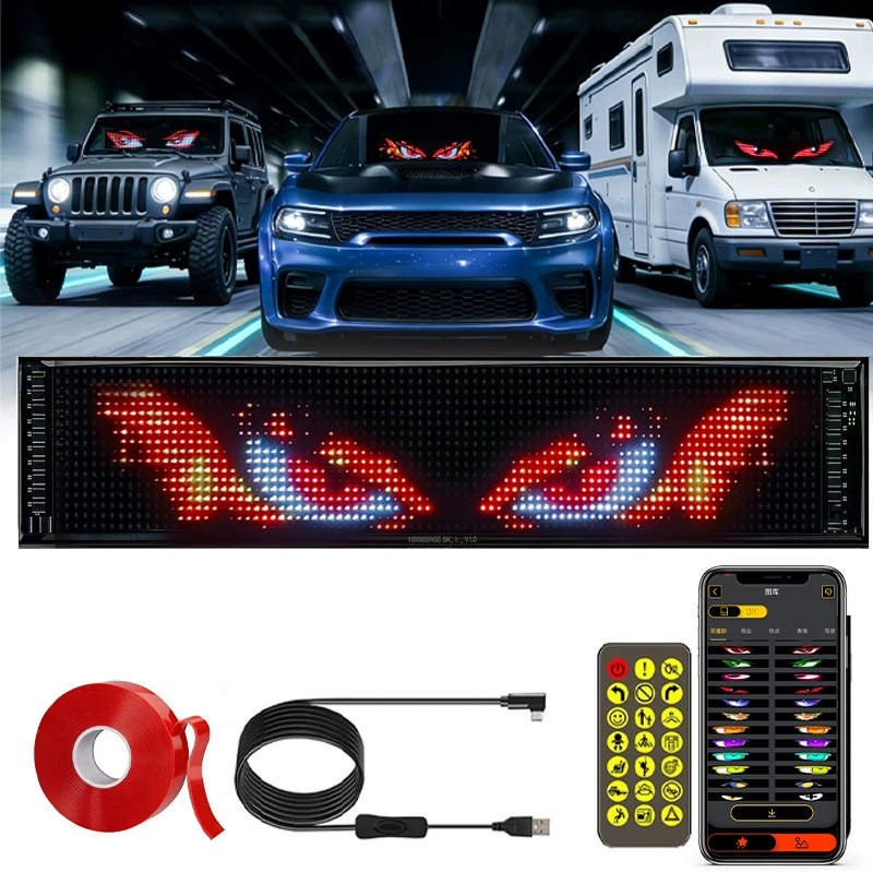 Гибкая светодиодная автомобильная вывеска RP717 — управляемый приложением RGB гибкий экран, питание USB