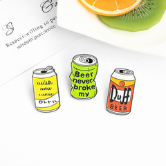 Exquisite Creative Pull-Tab Can Pin, Duff Beer Pull-Tab Drink Alloy Enamel Badge Wholesale