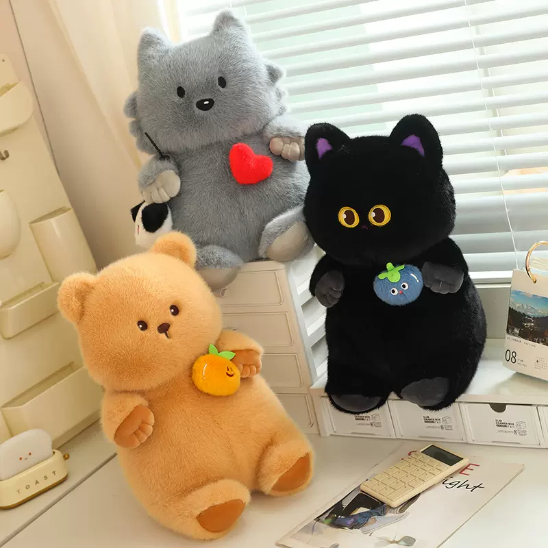 正版波波娃拉线小熊逢熊化吉公仔毛绒玩具狼心狗吠公仔黑猫布娃娃