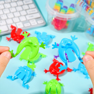 Plastic Bouncing Frog Fun Kidsren's Educational Toys Classic Childhood Nostalgia Plastic Small Toys Same Style as Xiaohongshu