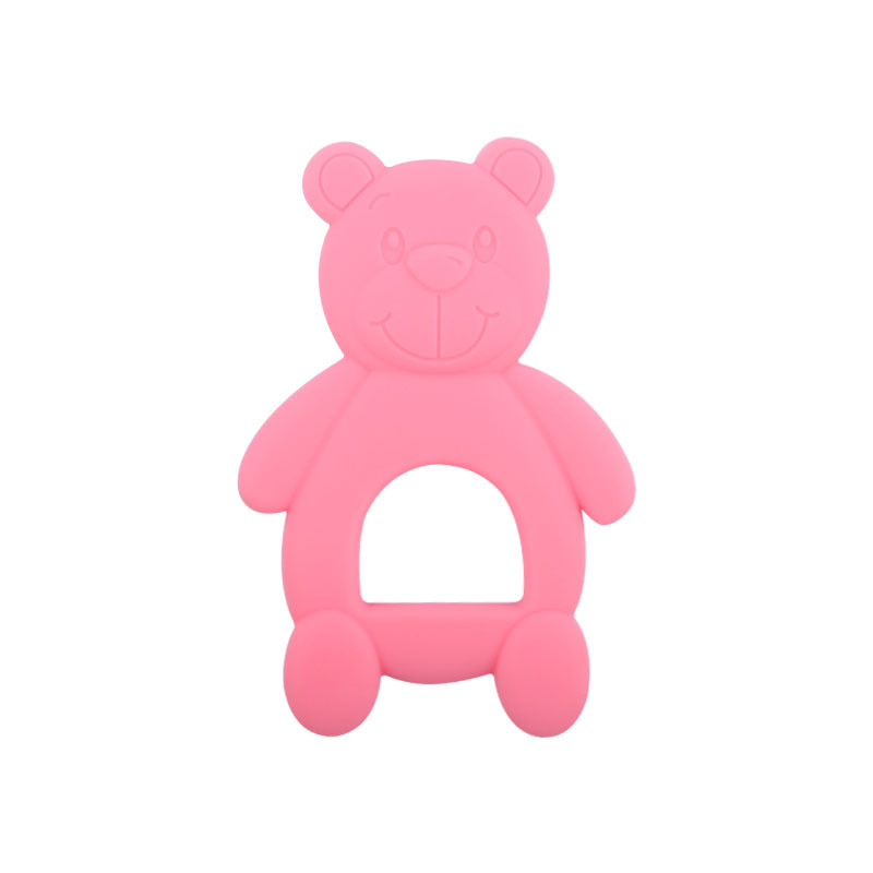 Bebé juguetes creativos bebé suministros fabricante bebé mordedor nuevo animal de dibujos animados oso molar silicona mordedor palo