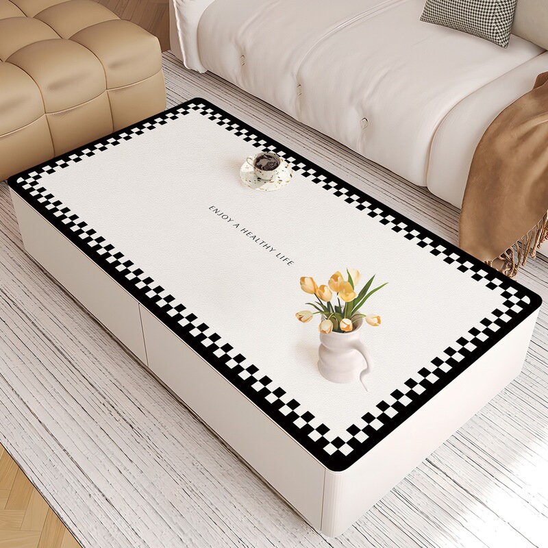 Coffee Table Table Mat Oil-Proof and Waterproof Leather Silicone Dining Table Mat Light Luxury Living Room Tv Cabinet Coffee Table Tablecloth