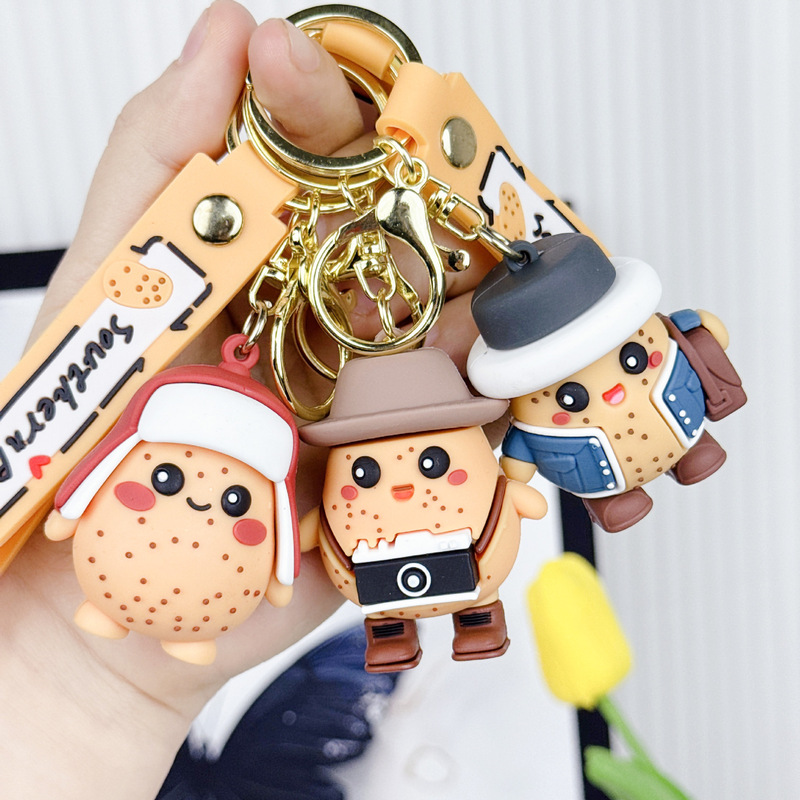 Creative Southern Little Potato Keychain Cute Cartoon Pvc Doll Bag Pendant Car Keychain Pendant Wholesale