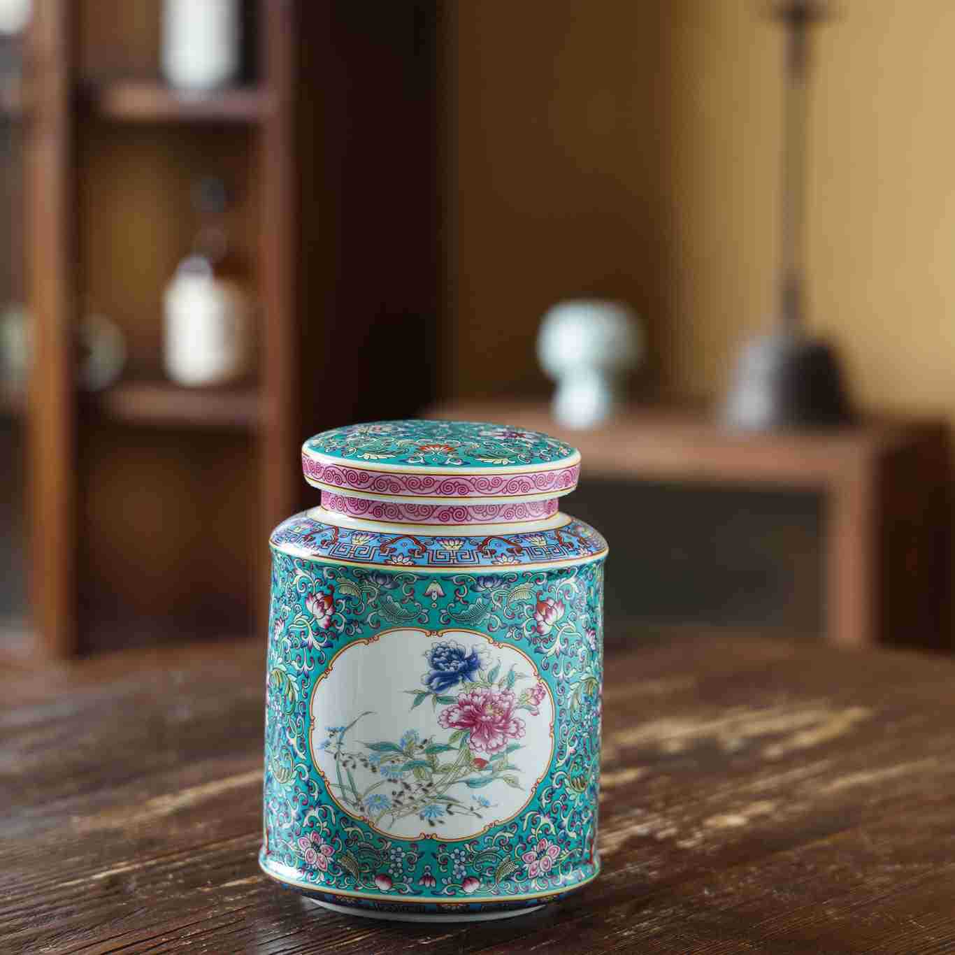 Enamel ceramic tea cans, large sealed cans, storage cans, moisture-proof cans, storage boxes, universal packaging for black tea and green tea