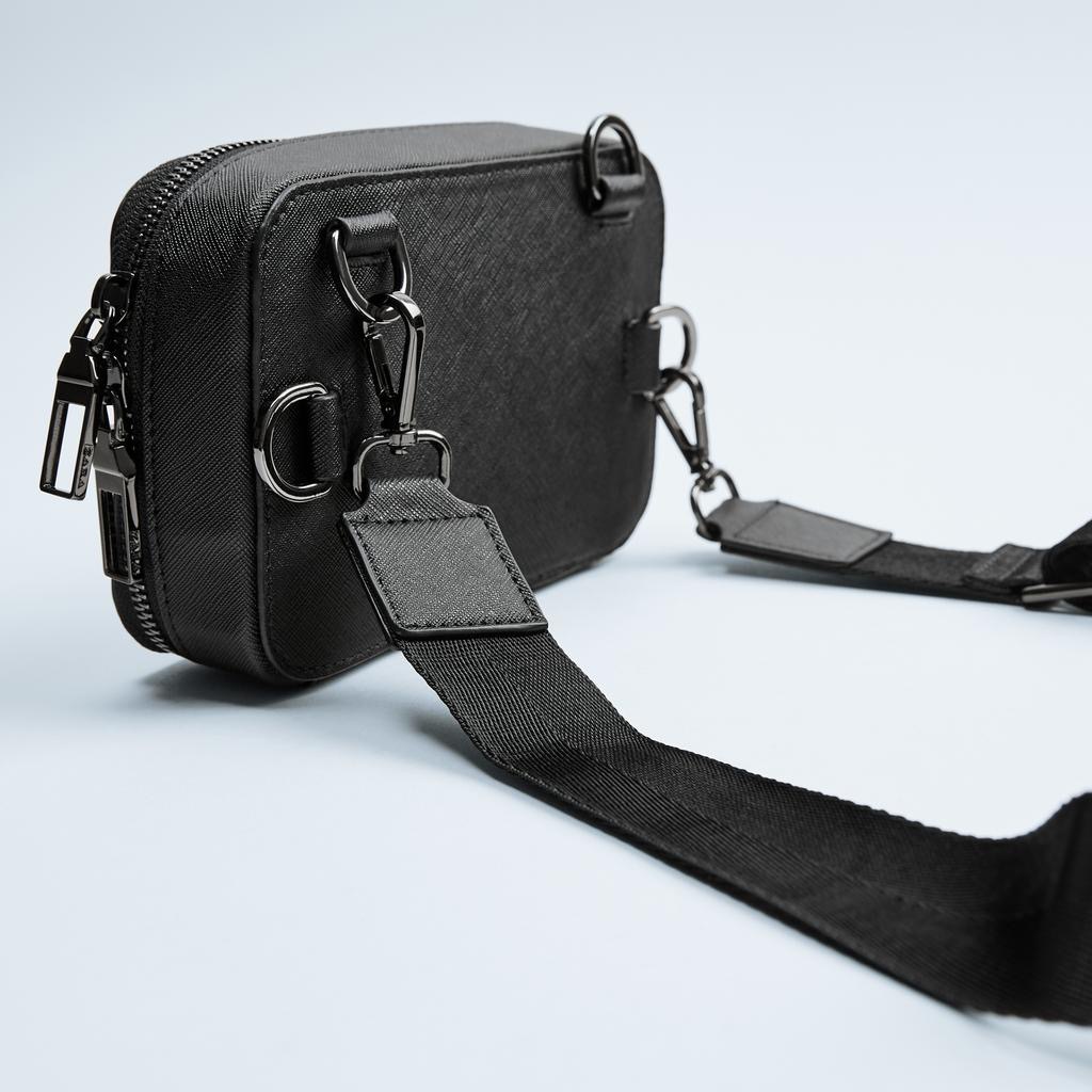 Men's Medium Pu Leather Solid Color Vintage Style Classic Style Square Zipper Fanny Pack display picture 2