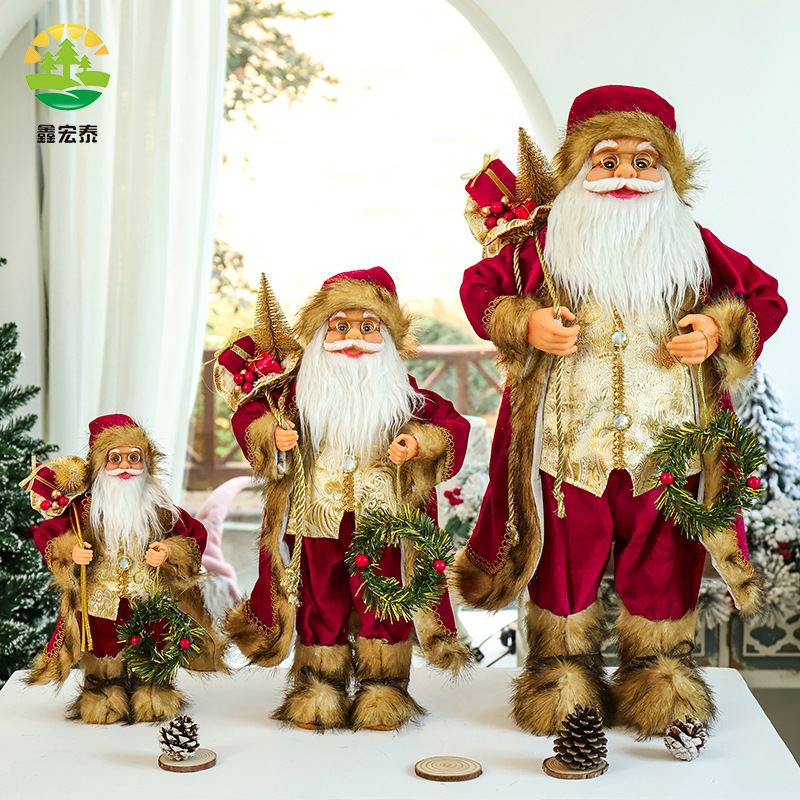 Tela creativa muñeca de Santa Claus Nueva Navidad decoración de la ventana de suministro de fábrica transfronteriza