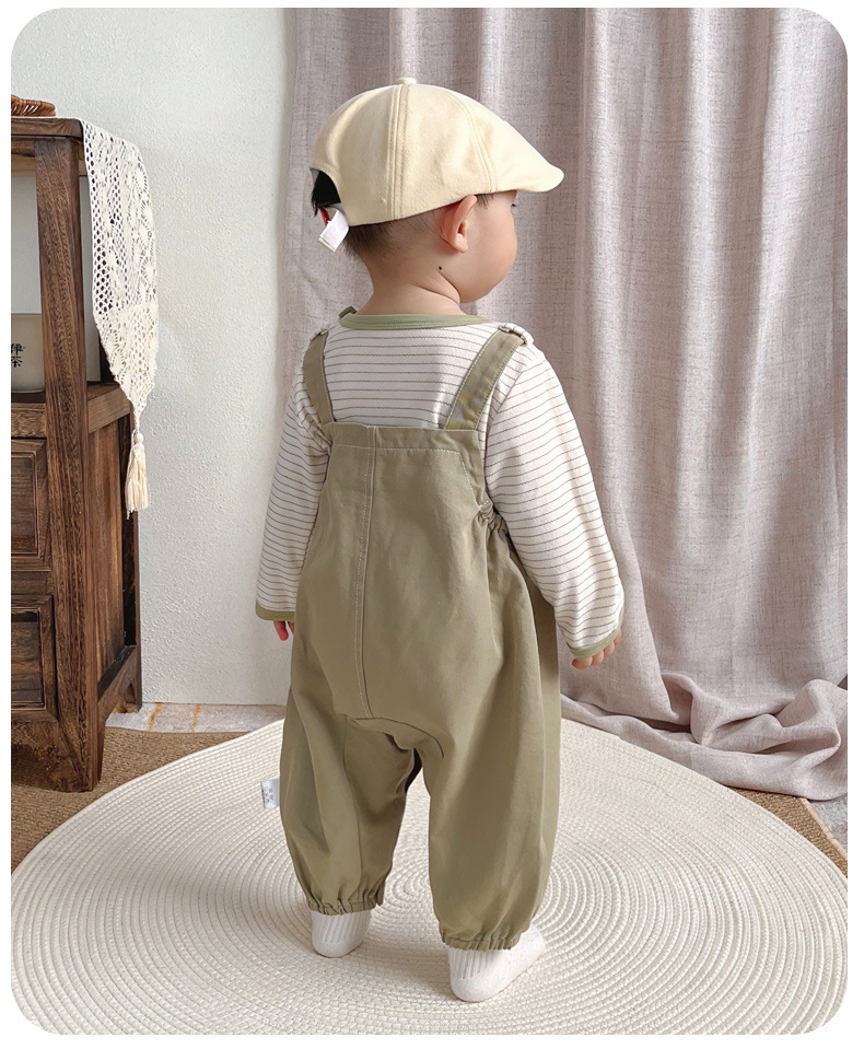 Ensemble bébé garçon cartoon avec salopette printemps automne_voghion.com