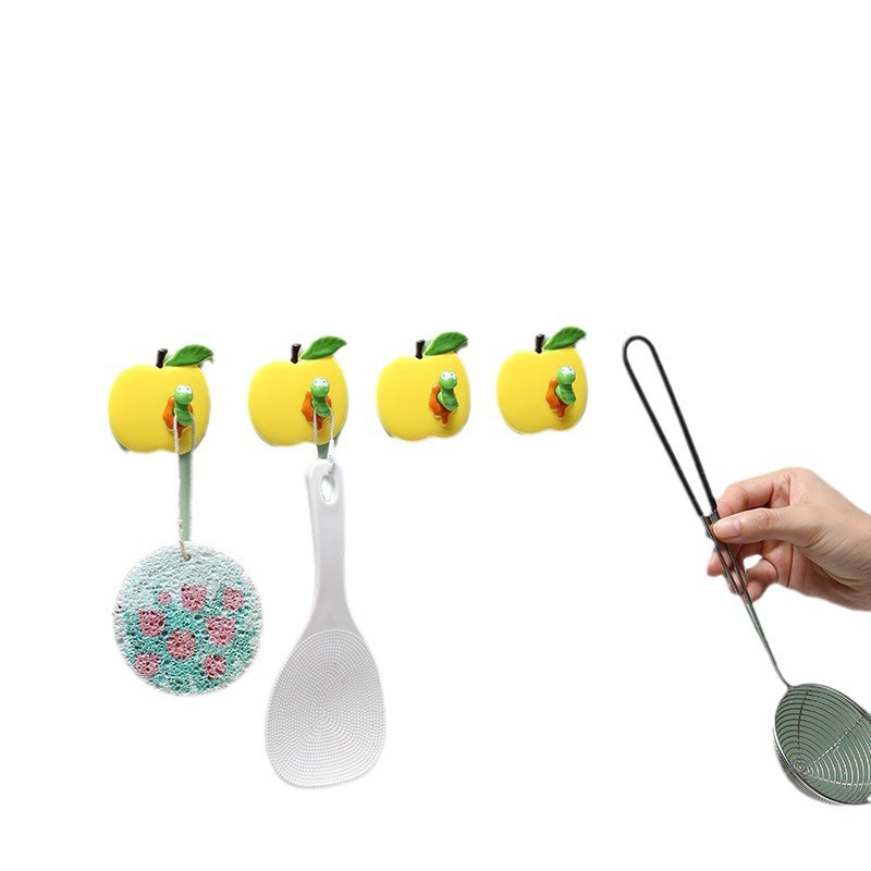 Nuevos ganchos de oruga transfronterizos lindos ganchos de animales de dibujos animados tridimensionales sin perforación y sin dejar ganchos de ropa de pegamento