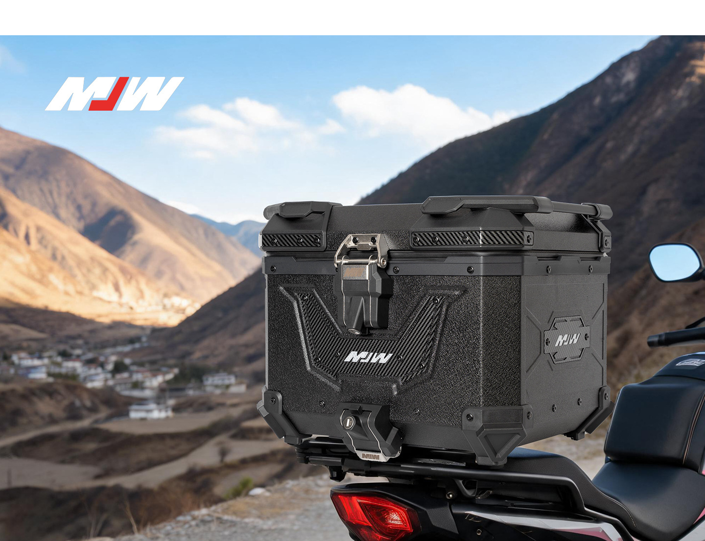 Big Demon Water Pattern Black Water Transfer Printing Hanging Panel Bm Lock 45L55L Quick Release Motorcycle Aluminum Alloy Tail Box Waterproof Box